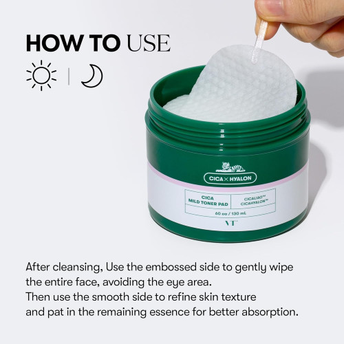 VT Cosmetics Cica Mild Toner Pad 60ks