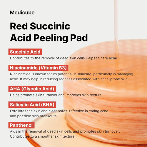 Medicube Red Succinic Acid Peeling Pad 70ks
